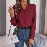 Stacked V-neck Blouse