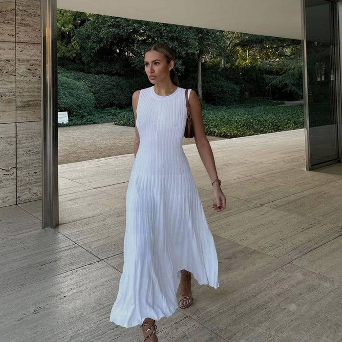 Striped Slimming Knitted Maxi Dress