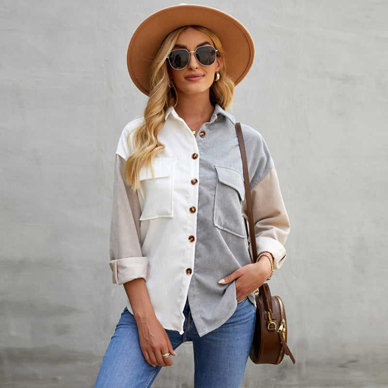 Color Block Loose Shirt