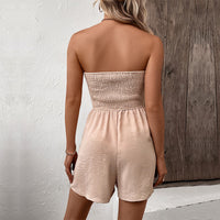 Solid Color Tube Top Romper