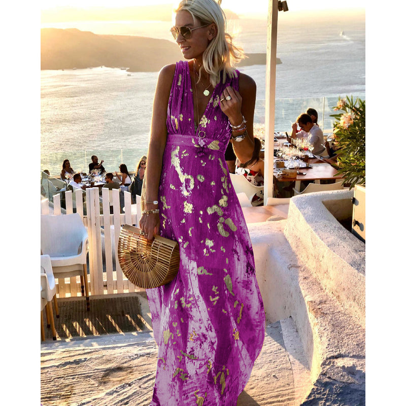 Elegant Halter V-Neck Summer Dress