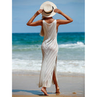Backless Knitted Maxi Dress with Cover-Upd Dress