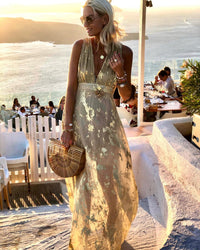 Elegant Halter V-Neck Summer Dress