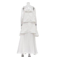 French Satin Drape Sleeveless Dress