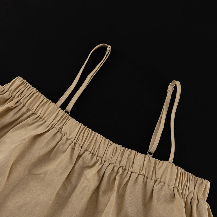 Puffy Camisole and Wide-Leg Pants Set