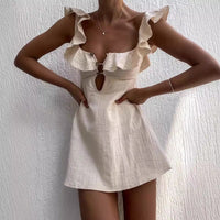 Ruffled Spaghetti Strap Mini Dress