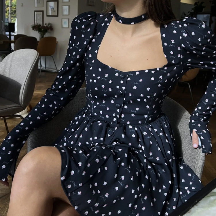 Floral Smocked Slit Maxi Dress