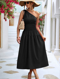 Summer Women Clothing Shoulder Smocking Dress
