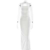Cinched Waist Tube Top Long Dress