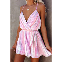Spring Summer Suspender Pleated Chiffon Dress