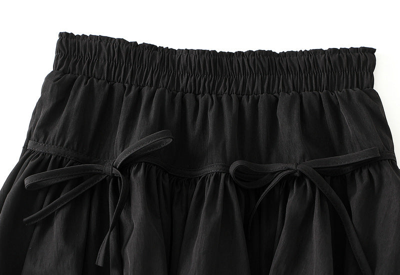 High-Waisted Ruffle Hem Mini Skirt