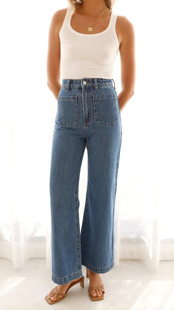 Spring Casual Retro Loose Straight Jeans