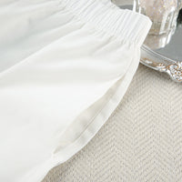 White V neck Cotton Linen Sleeveless Waistcoat Vest Trousers Spring Summer Two Piece Sets for Women
