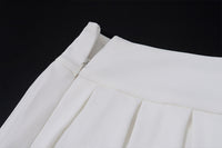 V-Neck Vest and Pleated Skirt Set