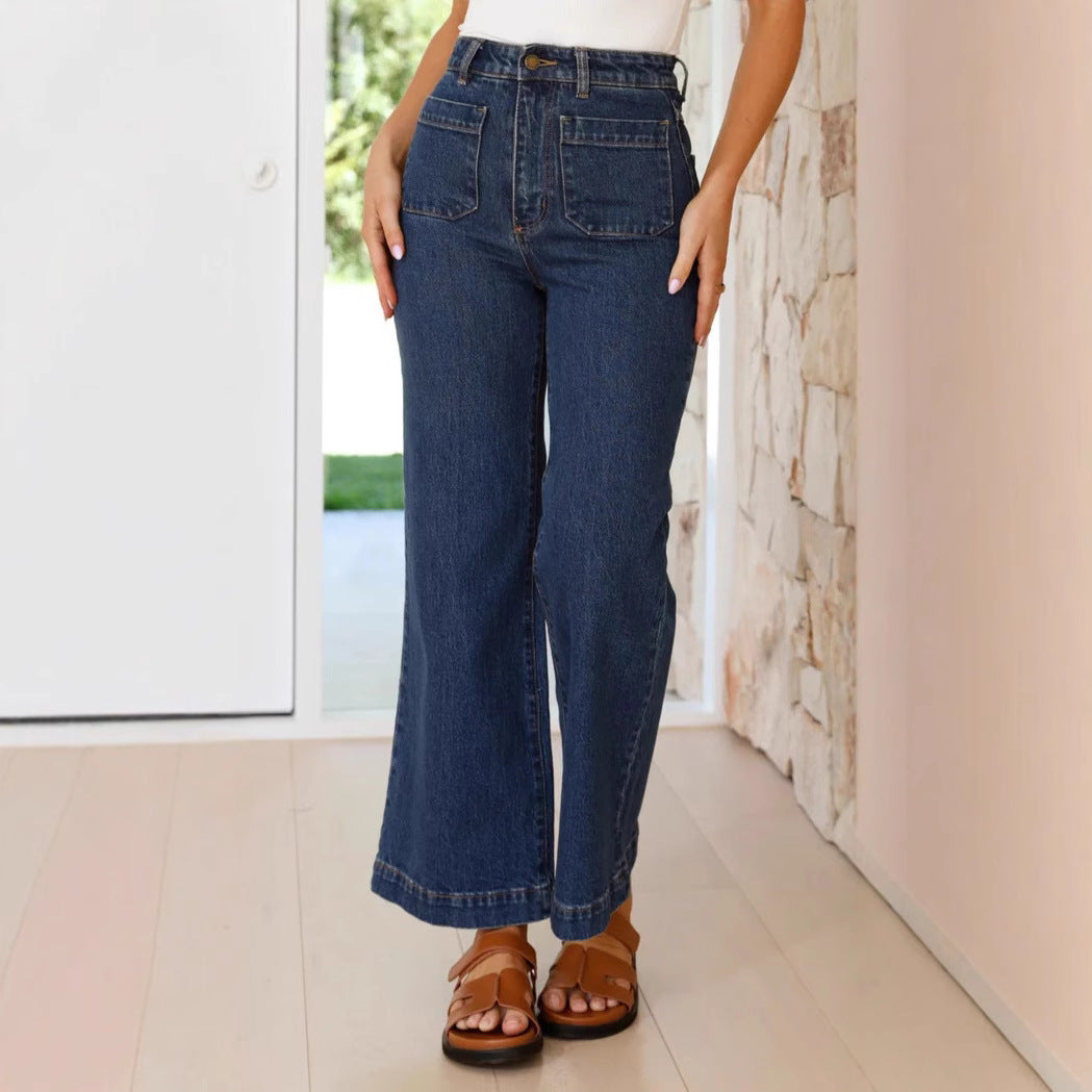 Spring Casual Retro Loose Straight Jeans