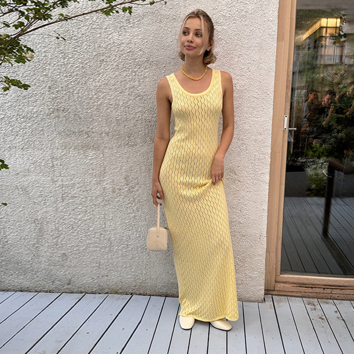 Sultry Solid Color Beach Slip Dress