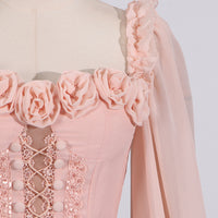 French Elegant Beautiful Dress Autumn Stitching Floral Design High Sense Dress Women