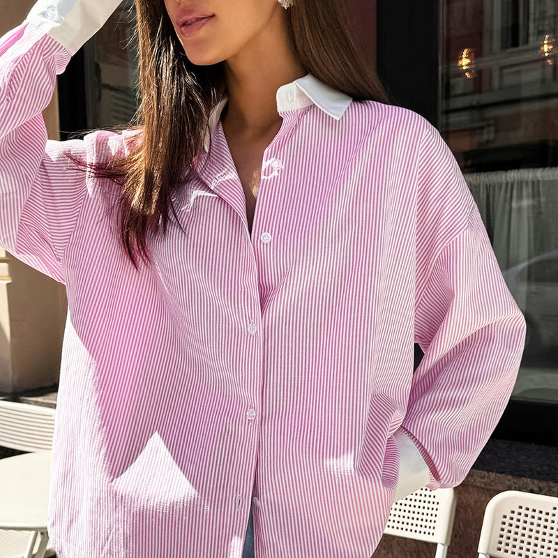 Contrast Striped Knit Polo Shirts