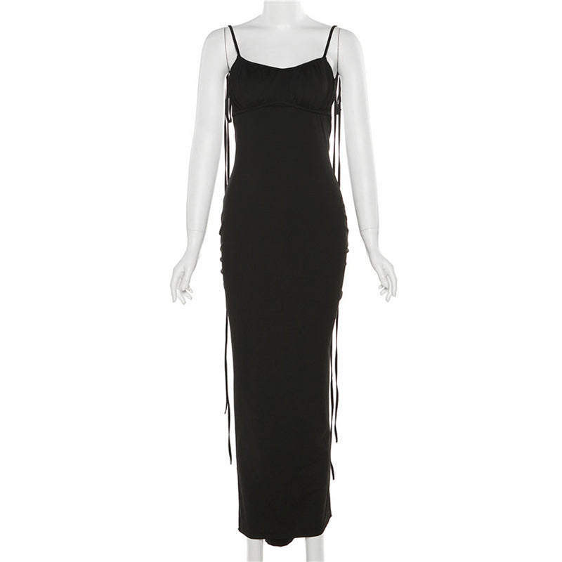 Backless Slim Fit Sheath Long Dress