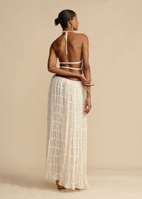Backless Lace-Up Halterneck Sling Top Set