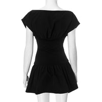 Women Clothing Elegant Solid Color Waist Tight Slim Fit Dress
