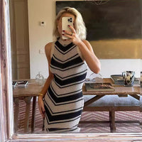 Striped Tassel Bodycon Knit Dress