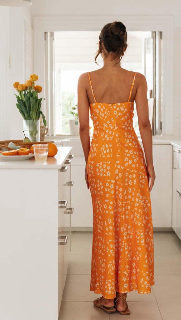 Floral V-Neck Backless Maxi Dress