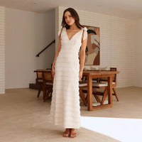 Elegant French Retro V-Neck Summer Dress