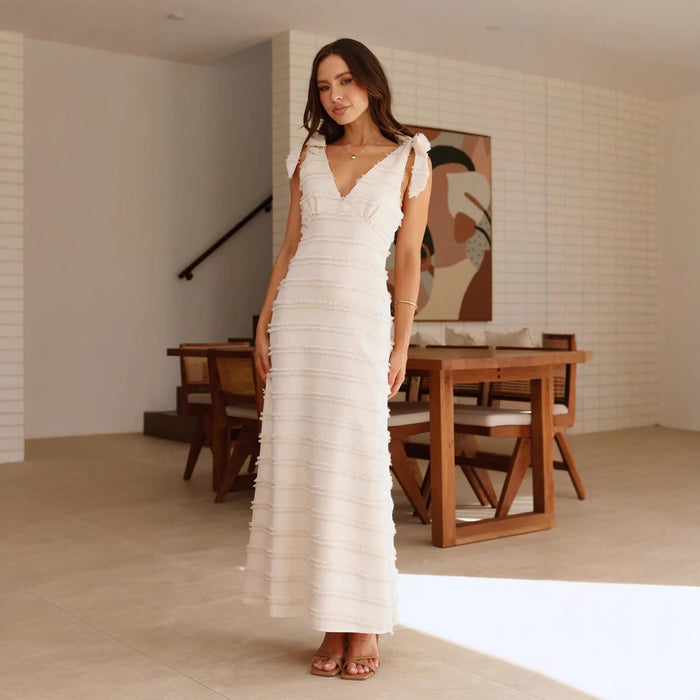 Elegant French Retro V-Neck Summer Dress