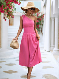 Summer Women Clothing Shoulder Smocking Dress