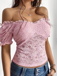 Off-Shoulder Lace Cropped Top
