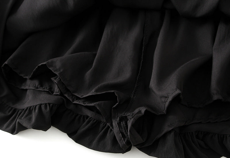 High-Waisted Ruffle Hem Mini Skirt