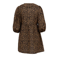 Peter Pan Collar Leopard Print Elegant Spring Dress