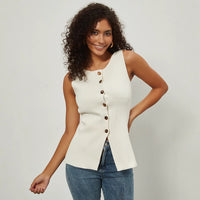 Slim Fit Single Breasted Knitted Vest