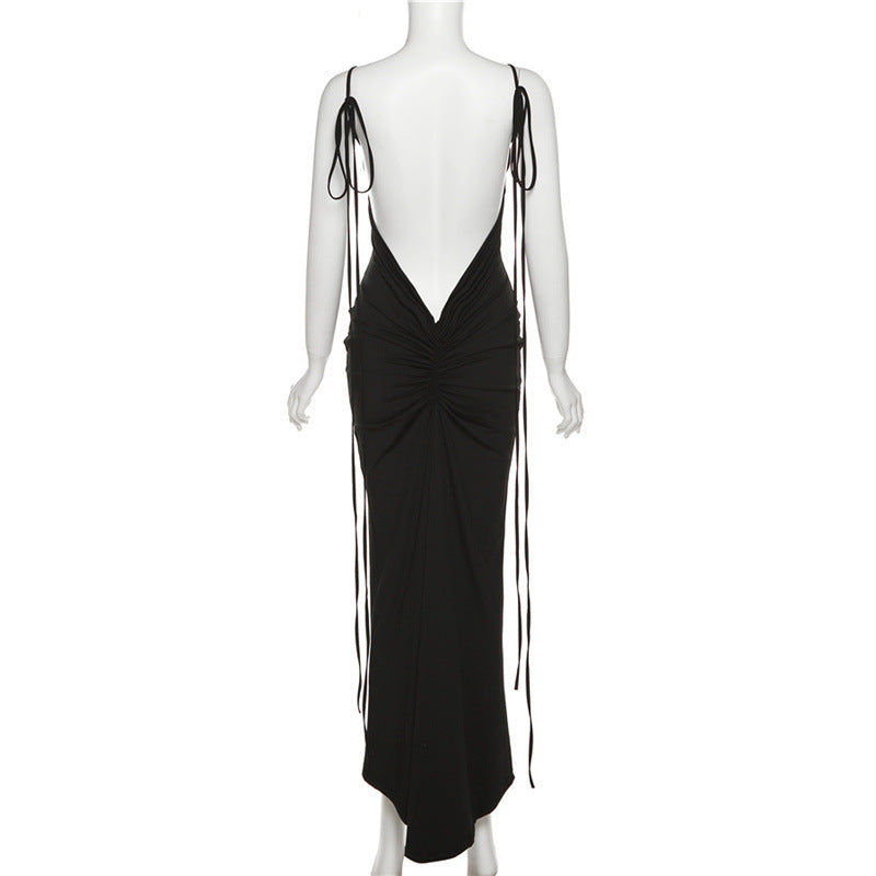 Backless Slim Fit Sheath Long Dress