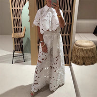 Floral Cutwork Embroidered Shirt &amp; Pants Set