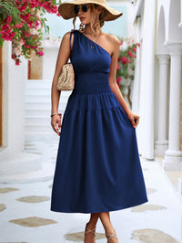Summer Women Clothing Shoulder Smocking Dress