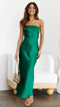 Cutout Backless Tube Top Midi Dress