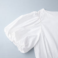 Cotton Puff Sleeve Long Dress