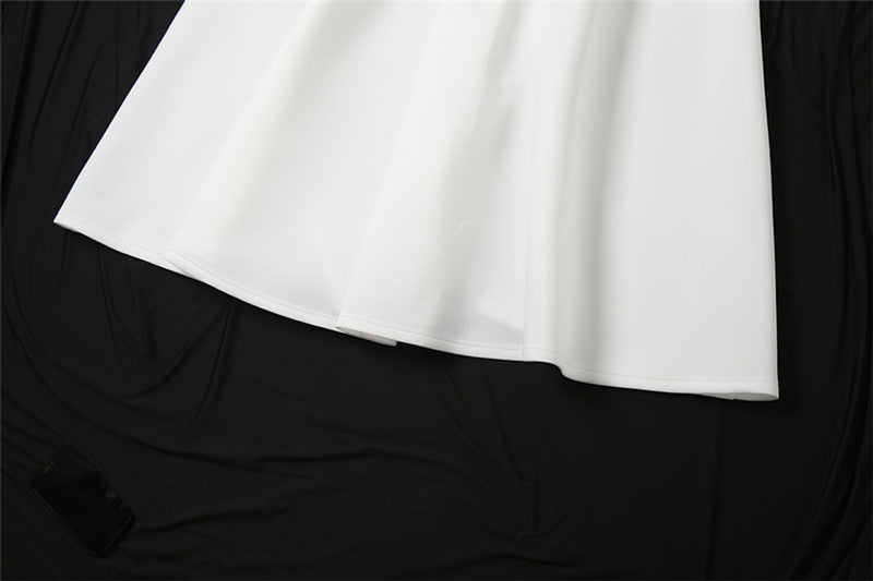 French Square Collar Backless Dress