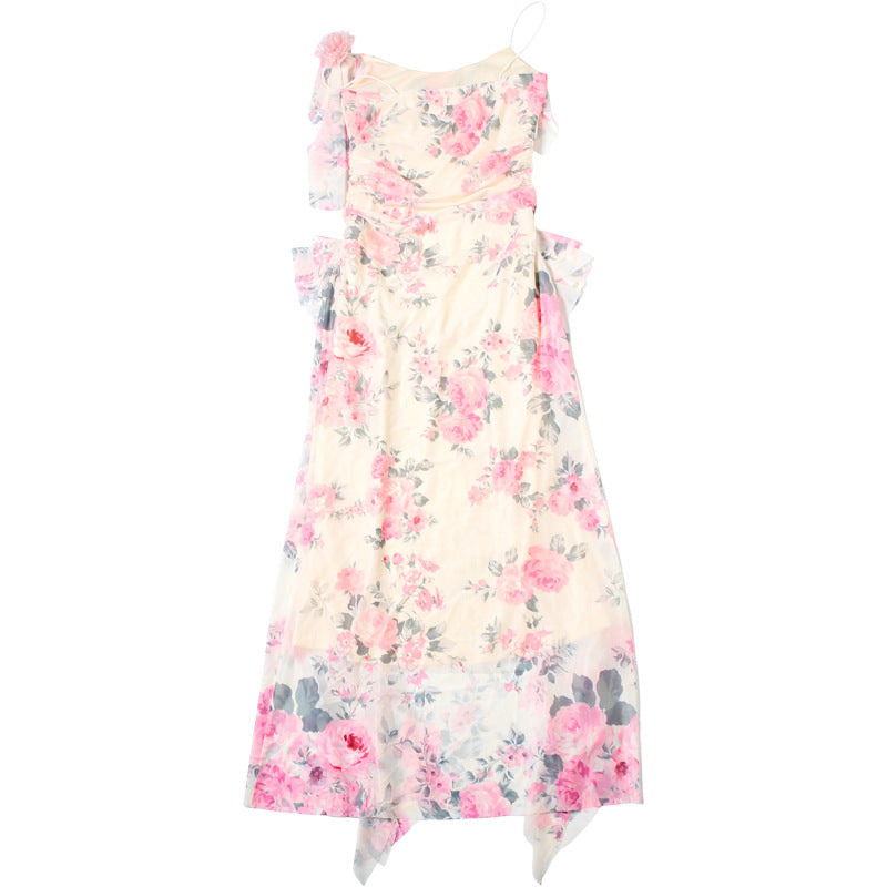 French Ruffled Off-Shoulder Dress