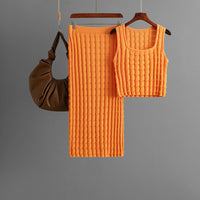 Knit Sleeveless Vest and skirt Set