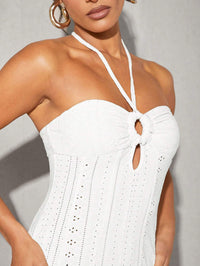 Spring Summer Women Halter Dress High Waist Slim Fit Elegant Fishtail Dress