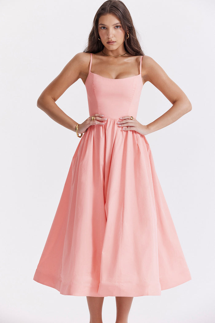 Backless Spaghetti Strap Swing Dress