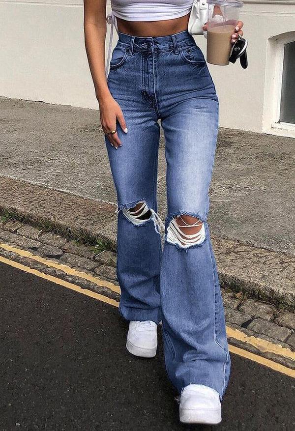 High-Waist Retro Stretch Bell Bottom Pants