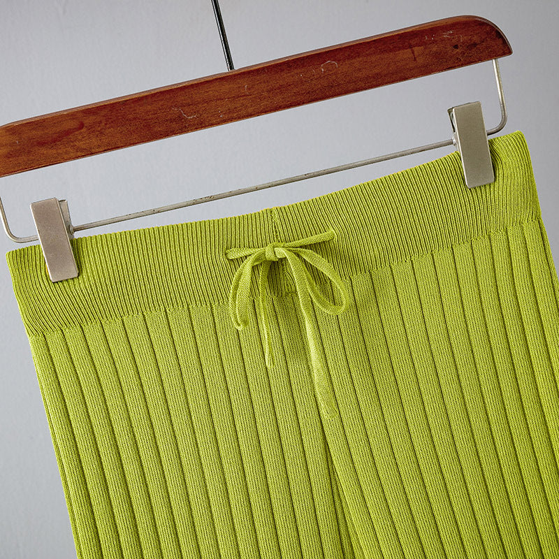 Loose-Fit Solid Color Two-Piece Set