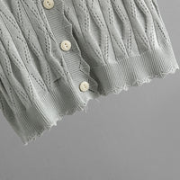 Knit Vest, Cardigan &amp; Pants Three-Piece Set