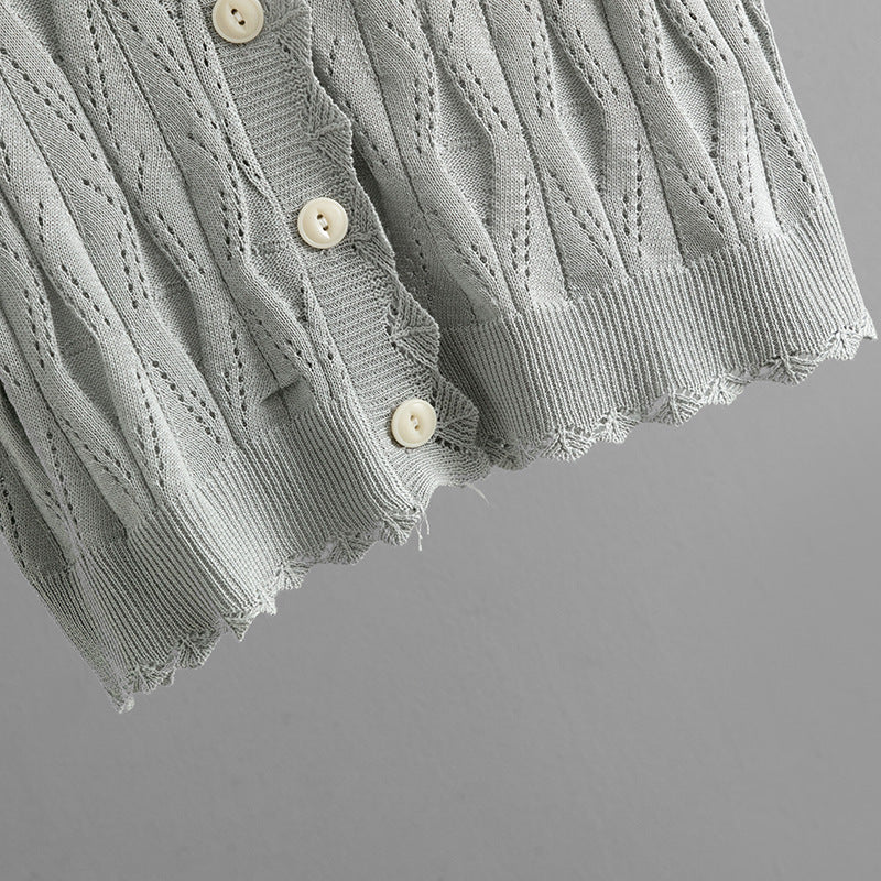 Knit Vest, Cardigan &amp; Pants Three-Piece Set