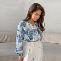 Autumn Stand Collar Long Sleeve Loose Shirt