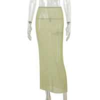 Elegant Mesh Ribbon Slim Dress